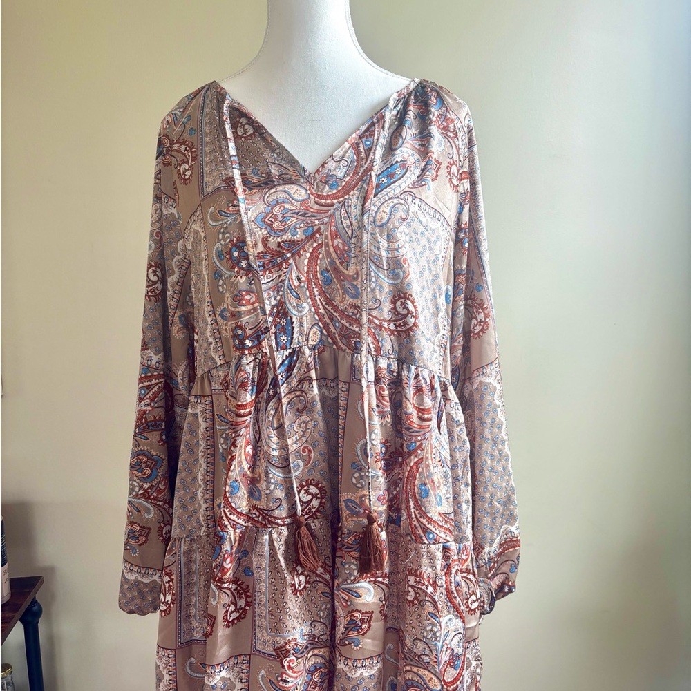 Entro Cream Tan Empire Waist Sundress